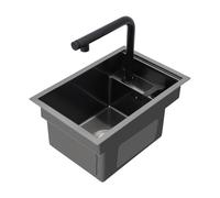 Fregadero invisible para bar de cocina con grifo plegable elevable 45 x 30 x 23 cm acero inoxidable fregadero de cocina oculto fregadero pequeño empotrado lavabo de acero inoxidable