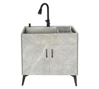 Fregadero ligero de acero inoxidable con gabinete, cocina comercial independiente, baño, restaurante, granja y lavandería, para catering, preparación de alimentos y uso doméstico
