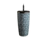 Fregadero monobloque de columna con grifo y desagüe, elegante Abo Sur Pied para baño y balcón, perfecto para espacios al aire libre y decoración moderna