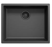 Fregadero negro 50x40cm de superficie y empotrado con tapón negro 1208956396