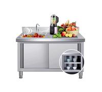 Fregadero para exteriores con armario móvil y grifo, mesa comercial resistente para garaje, restaurante y lavandería