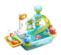 Fregadero para niños pequeños con Agua Corriente, Juego de Juguetes para niños: Mesa de Juegos de Agua Multifuncional con circulación automática, Gran Capacidad para diversión en Interiores y exterio