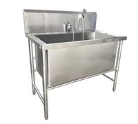 Fregadero para piso, estación de baño profesional de acero inoxidable para perros - Bañera de aseo para mascotas, fregadero para perros grandes, medianos y pequeños - Est,50cm/19.7in-80cm/31.5in