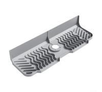 Fregadero para protector contra salpicaduras, tapete de silicona para grifo de baño, bandeja de drenaje, bandeja de almacenamiento, secador de jabón, organizador de fregadero de cocina (gris)