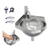 Fregadero pequeño de montaje en pared | Lavabo de esquina triangular semicircular, fregadero de espacios pequeños | para el hogar, , lavandería, jardín, patio, apartamento, baño, vestíbulo