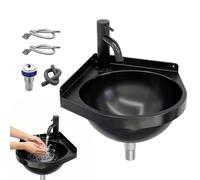 Fregadero pequeño para montaje en pared, triángulo, semicircular, lavabo | Fregadero de espacios pequeños para baño, cocina, hogar, entrada, lavandería, jardín, patio, vestíbulo
