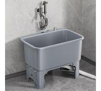 Fregadero portátil con kit de drenaje, fregadero de fregona independiente de gran capacidad para uso en interiores y exteriores, drenaje rápido, ideal para garaje y cocina