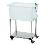 Fregadero portátil de plástico independiente con kit de drenaje, estación de lavado de un solo tazón para baño, cocina, restaurantes, 60,5 x 40 x 80 cm