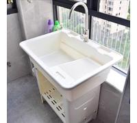 Fregadero portátil de plástico para exteriores con grifos, lavabo autónomo para barbacoas, jardines, patios, camping y uso al aire libre. Ideal para una fácil limpieza y comodidad.
