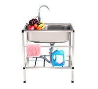 Fregadero Portatil, Fregadero Camping, Fregadero De Acero Inoxidable, Resistente A La Abrasión, Duradero, Menos Óxido, Diseño Elegante, Fácil De Limpiar ( Color : Silver , Size : 70*46*75cm )