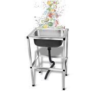 Fregadero Portátil, Fregadero de Acero Inoxidable Independiente, Fregadero de Cocina Comercial, Fregadero Exterior Jardin, con Unidad de Drenaje (Size : 48x35cm/18.8x13.7in)
