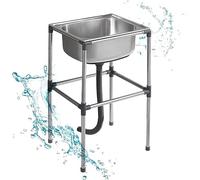 Fregadero Portátil, Fregadero de Cocina de Acero Inoxidable Comercial, Fregadero de Pie Libre, Fregadero Exterior Jardin No con Grifo, para Bar Restaurante Lavandería Hotel y Hogar (Size : 37x31x80cm