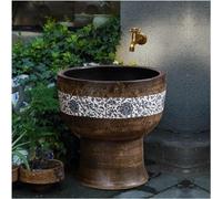 Fregadero portátil para fregona de piso comercial, lavabo de cerámica para fregona artística, fregadero para fregona de cerámica para el hogar, fregadero para fregona de piscina, soporte para balcón,