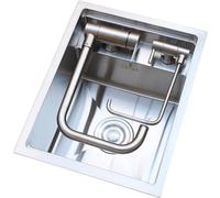 Fregadero Portátil Plateado para Cocina, Gran Capacidad, Acero Inoxidable, Plegable, Grifo con Filtro De Agua.(30 * 45CM)