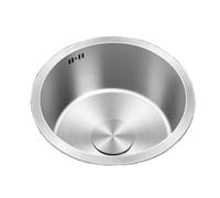 Fregadero redondo de acero inoxidable, 10 a 12 pulgadas, acabado cepillado, diseño de un solo cuenco, ideal para cocina, isla de bar y lavado de verduras