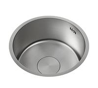 Fregadero redondo de acero inoxidable 304 pequeño para fregadero de piscina Renovat con accesorios, tamaño de 41 cm y diseño Slish, perfecto para cocinas modernas