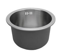 Fregadero redondo de acero inoxidable de 28 cm, fregadero de cocina con colador cepillado, diseño de cactus para pequeños y fácil de limpiar