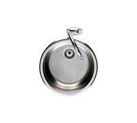 Roca A870810453 - Inoxidable Redondo Ø450 Aparato - Fregadero - De Acero Inoxidable - Modelo Ruedo Y Redondo - Para Encastrar, Con Rebosadero