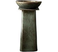 Fregadero retro con fau y drenaje, industrial, de pie, para baño, para uso en exteriores e interiores (verde)