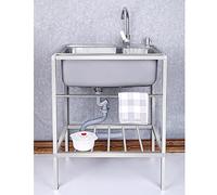 Fregadero Simple De Acero Inoxidable, Fregadero De Jardín Al Aire Libre, Sistema De Cocina, Jardinería Al Aire Libre, Grifo Pequeño con Soporte para Caja De Basura, Adecuado para Instalación A Prueb