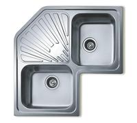 Fregadero Teka Angular 2C Acero Inoxidable 2 Senos Esquina 830x830mm Encastre