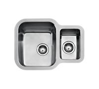 Teka BE 1½C 625 - Fregadero Bajo Encimera de 70 cm, Cubeta Grande y Auxiliar, Embellecedor de Rebosadero, Accesorios Fijación, Chapa de Gran Espesor, Color Acero Inoxidable