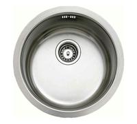 TEKA Fregadero Encastrado 1 Cubeta en Acero Inoxidable 18/10, Profundidad 18cm, Válvula Canasta 3 ½”, Embellecedor de Rebosadero, Incluye Accesorios de Fijación, Para Mueble de 45cm, Modelo BE 39.