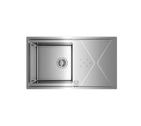 Teka Fregadero de 1 Cubeta con Escurridor en Acero Inoxidable 18/10, SilentSmart, Doble Instalación, 50 cm, Modelo Brooklyn 50 M-XP 1B 1D