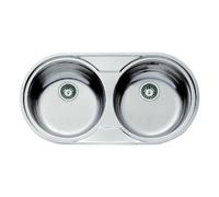 Fregadero Teka DR 80 2C Acero Inoxidable Bajo Encimera Ovalado 2 Senos 840mm