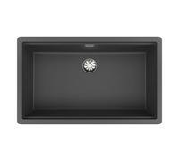 TEKA Fregadero Cocina Un Seno Tegranite+, Doble Instalación Encastre o Bajo Encimera, Negro, Profundidad 20cm, Desagüe Válvula Canasta PerfectFlow, Cestilla HelixPRO, Modelo Radea R10 70.40 M-TG