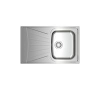 TEKA Fregadero Encastrado 1 Cubeta con Escurridor, Acero Inoxidable Pulido, Reversible, Profundidad 16cm, Desagüe Manual con Canasta 3½" y Sifón, Para Mueble de 45cm, Modelo StarBright 45 E XP