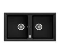 Fregadero Teka Stone 90 B-TG 2C V.auto Negro 2 Cubetas Sintético 90 cm