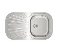 TEKA Fregadero Encastrado 1 Cubeta con Escurridor, Acero Inoxidable 18/10, Profundidad 170 mm, Válvula Canasta 3 ½”, Mueble 45 cm, Modelo Stylo 1B 1D