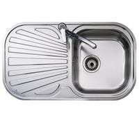 TEKA Fregadero Encastrado 1 Cubeta con Escurridor, Acero Inoxidable 18/10, Profundidad 170 mm, Válvula Canasta 3 ½”, Mueble 45 cm, Modelo Stylo 1B 1D