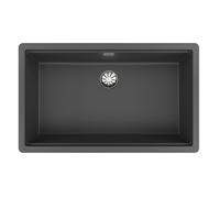 TEKA Fregadero Cocina Un Seno Tegranite+, Doble Instalación Encastre o Bajo Encimera, Negro, Profundidad 20cm, Desagüe Válvula Canasta PerfectFlow, Cestilla HelixPRO, Modelo Radea R10 70.40 M-TG