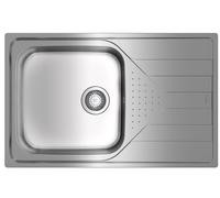 TEKA Fregadero Encastrado 1 Cubeta con Escurridor, Acero Inoxidable, Profundidad 175mm, Mueble 50cm, Desagüe Manual con Canasta y Sifón, Universe 50 T-XP 1C 1E Max
