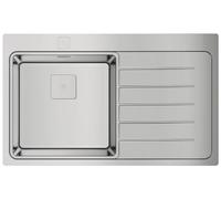 Teka Zenit RS15 1C 1E R - Fregadero de 50 cm, Encastrado Derecha, SilentSmart, Desagüe Automático Cuadrado, Tapa Decorativa, Chapa de Gran Espesor, Color Acero Inoxidable