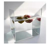 Fregadero Transparente, Bandeja de Captura de Agua de acrílico for Tanque de Agua Poco Profunda, Caja de Almacenamiento Multifuncional for Alimentos y cosméticos, Vitrina(60x60x5.5cm/23.6x23.6x2.1in)