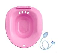 Fregadero universal con asiento de inodoro para mujer, bidé, baño de cadera con descarga, cuenco profundo, para evitar sentadillas, 15.4 x 14.1 x 4.5 pulgadas, color rojo