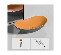 Fregaderos de baño Fregadero de recipiente ovalado Fregadero de baño de 20.4 "x 12.5" Forma ovalada sobre el mostrador Porcelana vidriada esmerilada Fregadero de tocador de cerámica for baño Lavabo ar