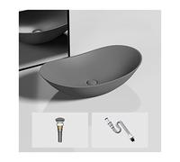 Fregaderos de baño Fregadero de recipiente ovalado Fregadero de baño de 20.4 "x 12.5" Forma ovalada sobre el mostrador Porcelana vidriada esmerilada Fregadero de tocador de cerámica for baño Lavabo ar