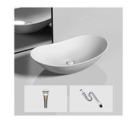Fregaderos de baño Fregadero de recipiente ovalado Fregadero de baño de 20.4 "x 12.5" Forma ovalada sobre el mostrador Porcelana vidriada esmerilada Fregadero de tocador de cerámica for baño Lavabo ar