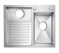 Fregaderos De Lavandería/lavadero Fregaderos De Baño De Acero Inoxidable SUS 304 Balcón De Lavandería Fregadero De Lavandería Para El Hogar Lavabo Con Tabla De Lavar ( Color : Silver-Left , S : 60x48c