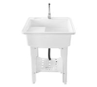 Fregaderos de Uso General plástico Independientes para lavandería Cocina Comercial Interiores y Exteriores con grifos Agua fría Caliente baños Cuartos artículos Varios Jardines.