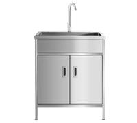 Fregaderos Domésticos, Fregaderos Industriales De Pie, Fregaderos Multifuncionales Con Armarios, Fregaderos De Cocina De Acero Inoxidable Con Grifos Para Lavanderías, Garajes, Restaurantes Y Bares, 2