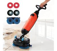 Fregadora de suelo comercial a batería, máquina de fregar de doble cepillo para hoteles, supermercados y cantinas, 43 cm de ancho de limpieza, rotación de 360°