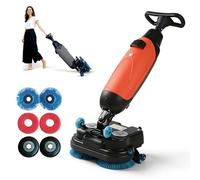 Fregadora de suelo comercial - Disco de doble cepillo, pulidor de suelo multifuncional con ancho de lavado de 17 pulgadas y tanque de 1 galón, capacidad de 13000 pies cuadrados para azulejos y