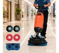Fregadora De Suelos Automática Hasta 1200 M²/H, Pulidora De Suelos Red | Frega Lava Seca, 43 Cm De Ancho, 180 Rpm, Autonomía 90 Min, Doble Cepillo, Cabezal 360°, Doble Depósito, Ruido 65-73 Db
