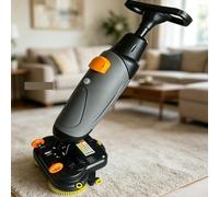 Fregadora de suelos inalámbrica comercial, con cepillo rotatorio autopropulsado para restaurantes y hoteles, lava, aspira y seca hasta 1200 m²/h, color gris.
