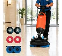 Fregadora De Suelos Limpieza 3 En 1, Fregadora De Suelos Automática Red | Frega Lava Seca, 43 Cm De Ancho, 180 Rpm, Autonomía 90 Min, Doble Cepillo, Cabezal 360°, Doble Depósito